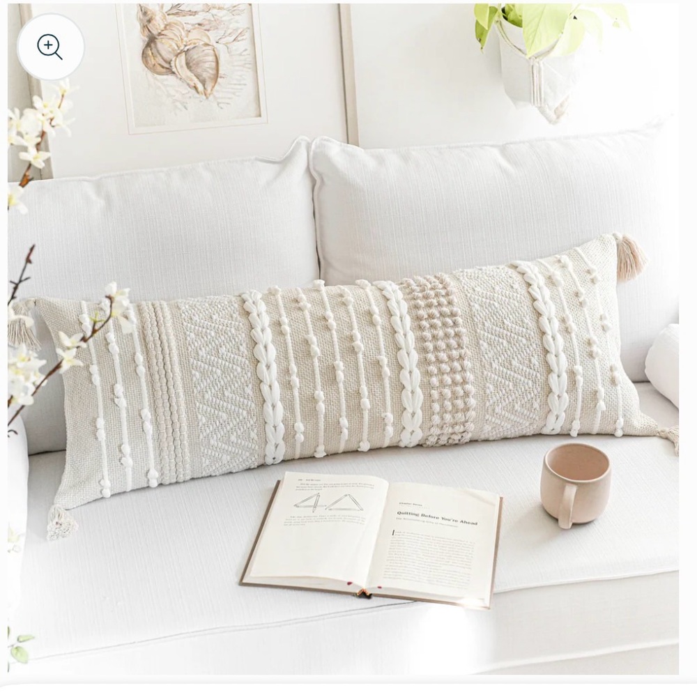 BlissBlush Handmade Textured Lumbar Pillowcase